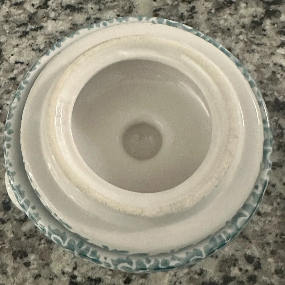 Blue Heart Ceramic Bowl With Lid
